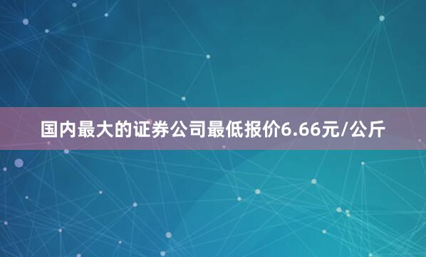 国内最大的证券公司最低报价6.66元/公斤